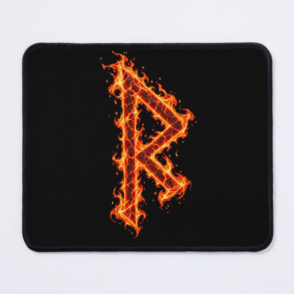 Item preview, Raido Rune in flame designed and sold by Faust-ART.
