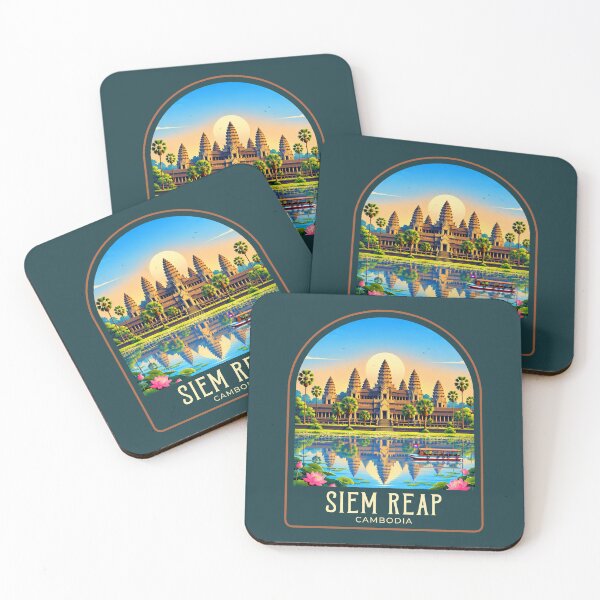 Item preview, Siem Reap Vintage Travel Illustration designed and sold by HomeLivingCo.