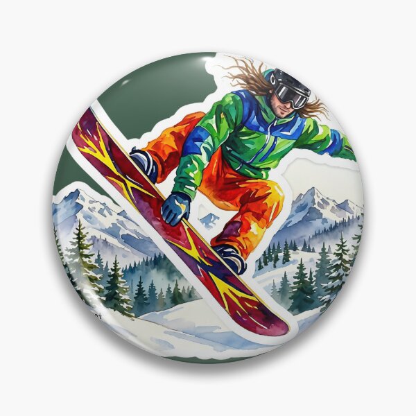 Artikelvorschau, Dynamic Snowboarder – Winter Mountain Adventure by PanaluPrint entworfen und verkauft von PanaluPrint .