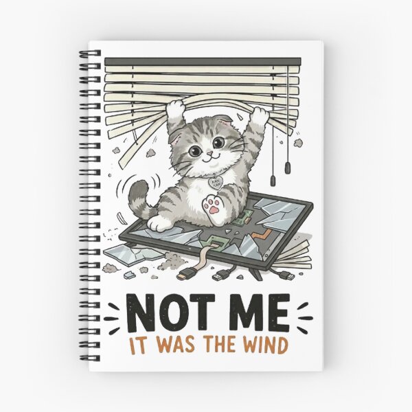 Item preview, Funny Naughty Cat Broke TV - Not Me It Was The Wind designed and sold by PetalsPaws.
