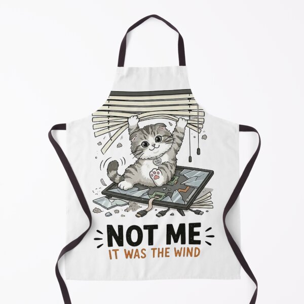 Item preview, Funny Naughty Cat Broke TV - Not Me It Was The Wind designed and sold by PetalsPaws.