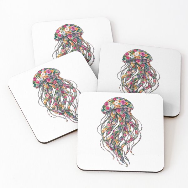 Item preview, Jellyfish | Colorful Floral Ocean Jellyfish Art | Ocean Floral Collection designed and sold by Zaru Art Studio.