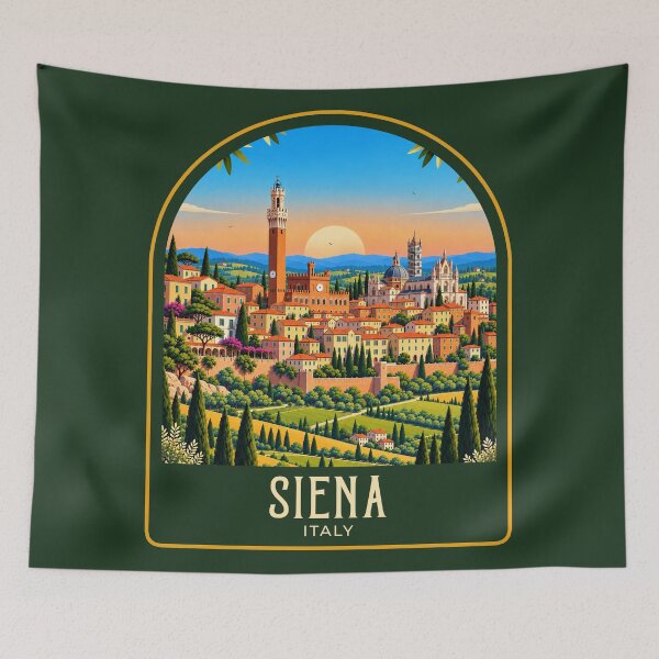 Item preview, Siena Vintage Travel Illustration designed and sold by HomeLivingCo.