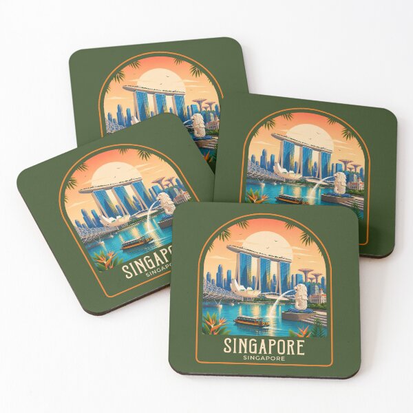 Item preview, Singapore Vintage Travel Illustration designed and sold by HomeLivingCo.