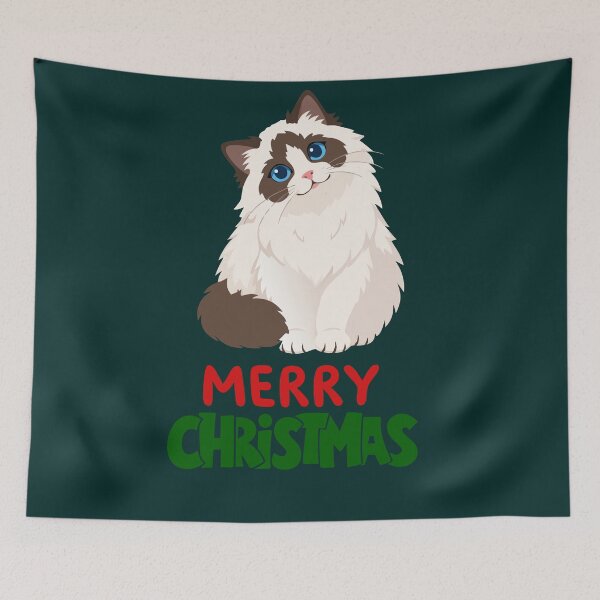 Item preview, Cute Ragdoll Cat Merry Christmas Holiday Art designed and sold by stormk10.