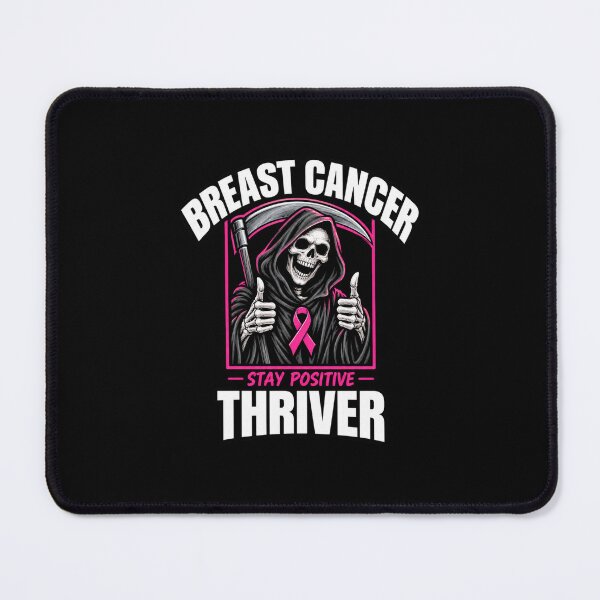 Item preview, Breast Cancer Thriver Grim Reaper Stay Positive Pocket Graphic designed and sold by Whirx.