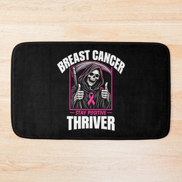 Item preview, Breast Cancer Thriver Grim Reaper Stay Positive Pocket Graphic designed and sold by Whirx.