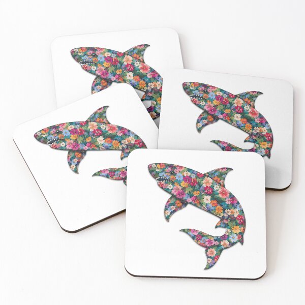 Item preview, Shark | Colorful Floral Ocean Shark Art | Ocean Floral Collection designed and sold by Zaru Art Studio.