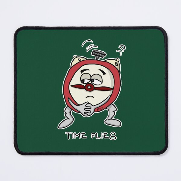 Item preview, Time Flies Sticker | Funny Alarm Clock Visual Pun Meme designed and sold by MyxaART.