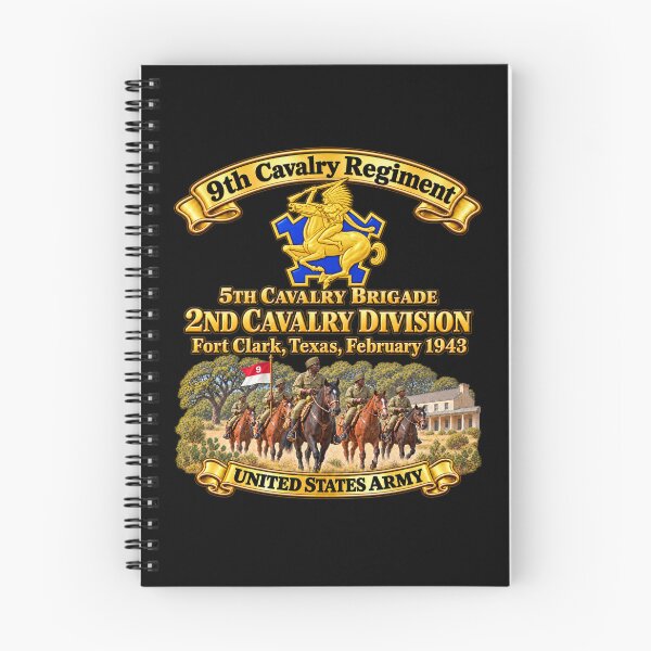 Item preview, 9th Cavalry Regiment - DUI - 5th Brigade, 2nd Cavalry Div - United States Army - w Scene - Ft Clark Texas, Feb 1943 - 3D - Enhanced designed and sold by Military Insignia Products.