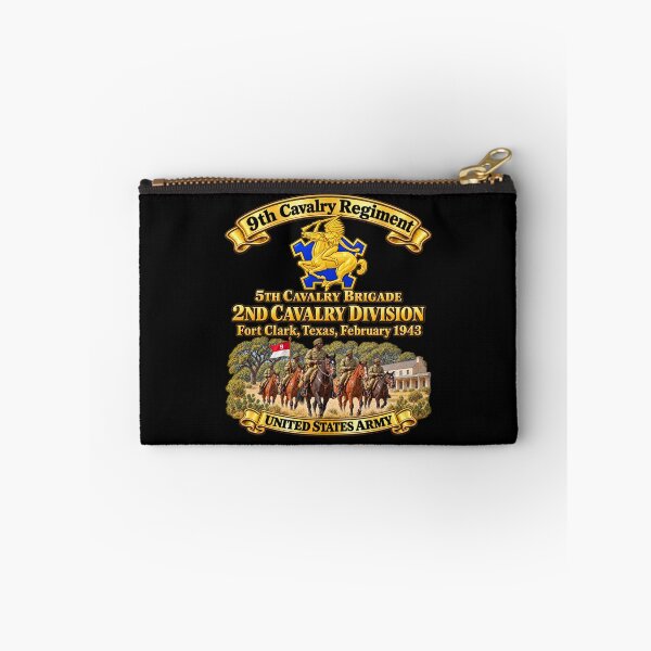 Item preview, 9th Cavalry Regiment - DUI - 5th Brigade, 2nd Cavalry Div - United States Army - w Scene - Ft Clark Texas, Feb 1943 - 3D - Enhanced designed and sold by Military Insignia Products.