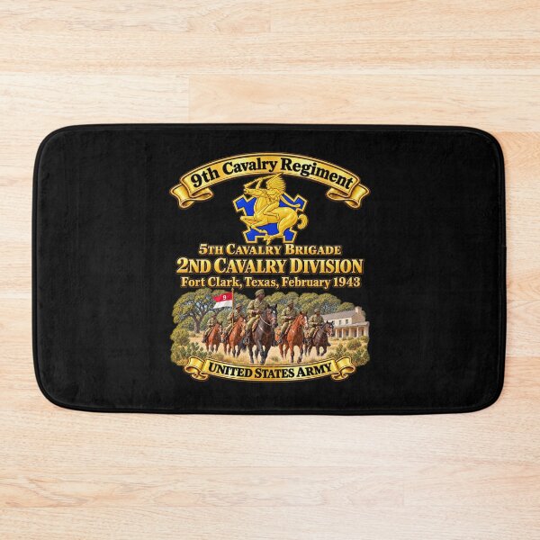 Item preview, 9th Cavalry Regiment - DUI - 5th Brigade, 2nd Cavalry Div - United States Army - w Scene - Ft Clark Texas, Feb 1943 - 3D - Enhanced designed and sold by Military Insignia Products.
