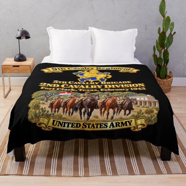 Item preview, 9th Cavalry Regiment - DUI - 5th Brigade, 2nd Cavalry Div - United States Army - w Scene - Ft Clark Texas, Feb 1943 - 3D - Enhanced designed and sold by Military Insignia Products.