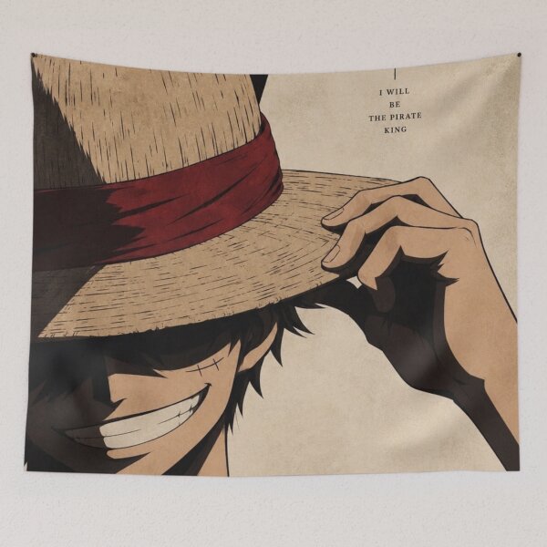 Item preview, Monkey D Luffy Pirate King Kanji Ukiyo-e (HIGH-QUALITY) Anime designed and sold by ShawnMorrisDesigns.