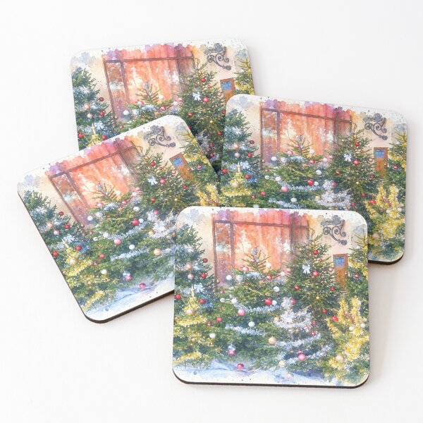 Item preview, Cozy Christmas Trees and Holiday Window designed and sold by SlavaArt.