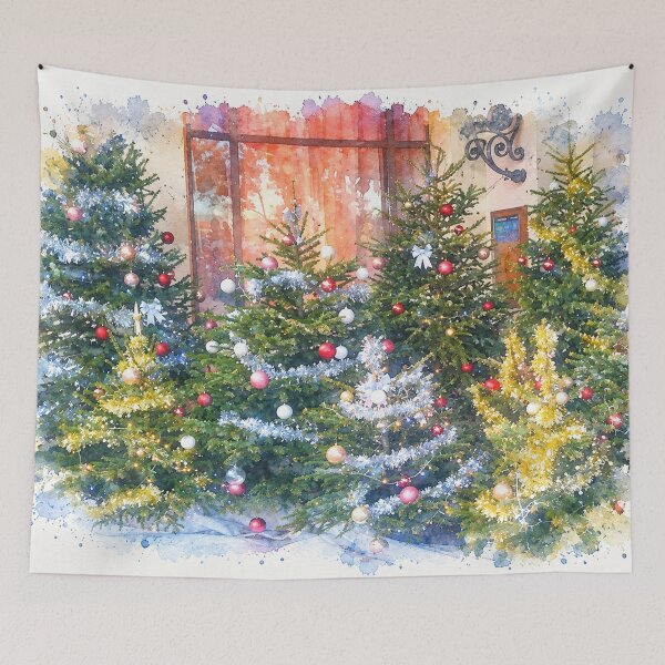 Item preview, Cozy Christmas Trees and Holiday Window designed and sold by SlavaArt.