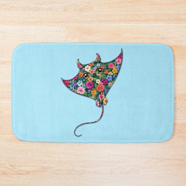 Item preview, Manta Ray | Colorful Floral Ocean Manta Ray Art | Ocean Floral Collection designed and sold by Zaru Art Studio.