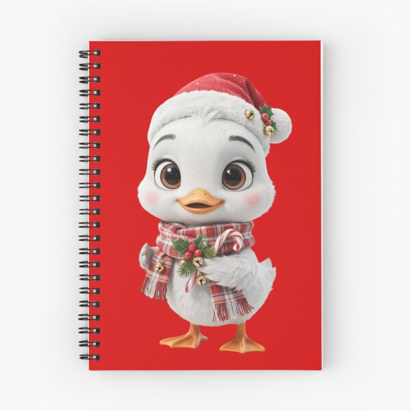 Item preview, A cute cartoon duck character in a festive Christmas outfit designed and sold by 123ks.