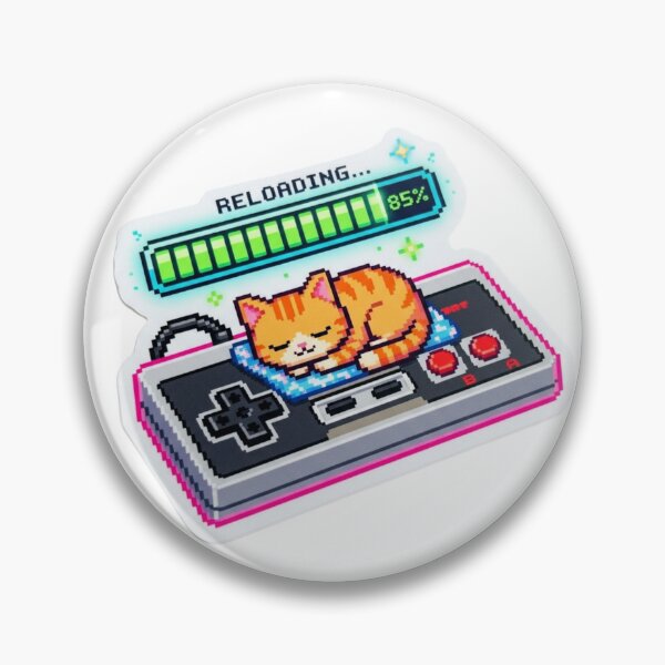 Item preview, Gamer Cat Battery Low - Retro Pixel Art Sleeping Sticker designed and sold by ravyin.