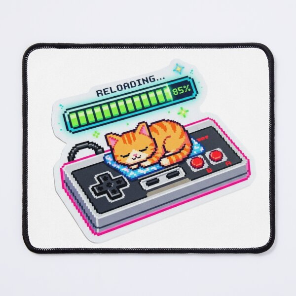 Item preview, Gamer Cat Battery Low - Retro Pixel Art Sleeping Sticker designed and sold by ravyin.