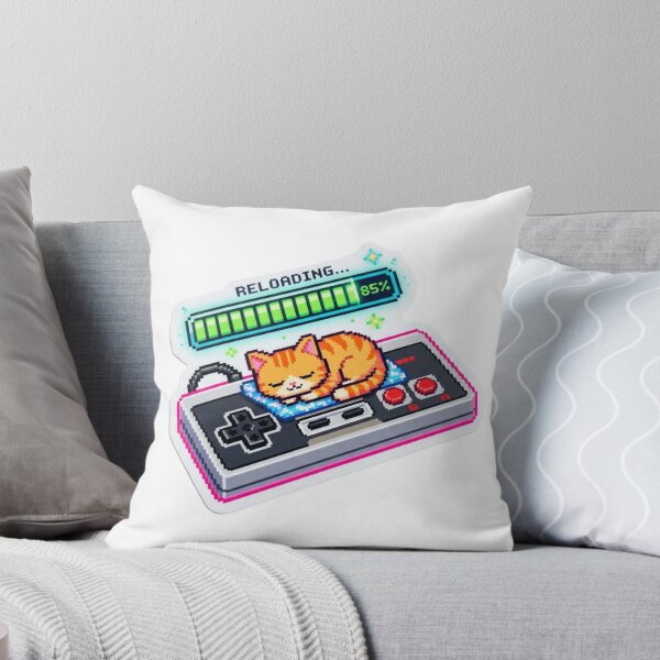 Item preview, Gamer Cat Battery Low - Retro Pixel Art Sleeping Sticker designed and sold by ravyin.
