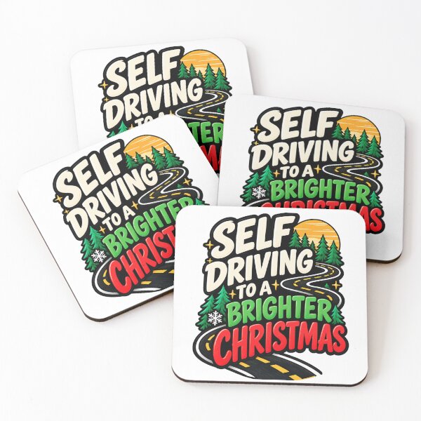 Item preview, Self Driving To A Brighter Christmas Funny Design designed and sold by Kenzie & Co.