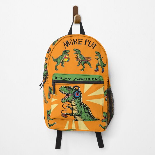 Item preview, T-rex tyrannosaurus rex dinosaur having fun play more backpack designed and sold by BigMRanch.
