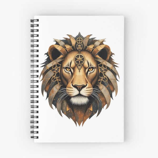 Item preview, Steampunk Lion Head - Majestic Mechanical Lion Illustration designed and sold by Marcu Ioachim.
