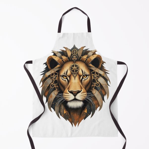 Item preview, Steampunk Lion Head - Majestic Mechanical Lion Illustration designed and sold by Marcu Ioachim.