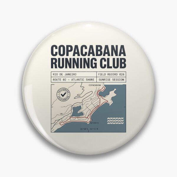 Item preview, Copacabana Running Club Map Rio De Janeiro Atlantic Route Graphic designed and sold by SplashTastic.