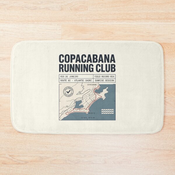 Item preview, Copacabana Running Club Map Rio De Janeiro Atlantic Route Graphic designed and sold by SplashTastic.