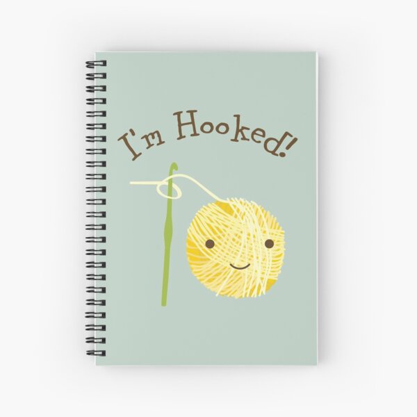 Item preview, I'm Hooked Cute Smiling Ball of Yarn and Crochet Hook designed and sold by Eggtooth.