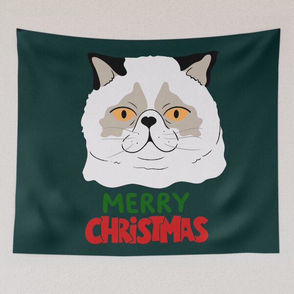 Item preview, Cute Ragdoll Cat Merry Christmas Holiday Art designed and sold by stormk10.