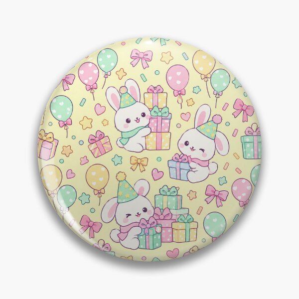 Item preview, Kawaii Birthday Bunny Presents Pastel Party Pattern designed and sold by Soft Berry Studio.