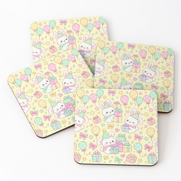 Item preview, Kawaii Birthday Bunny Presents Pastel Party Pattern designed and sold by Soft Berry Studio.