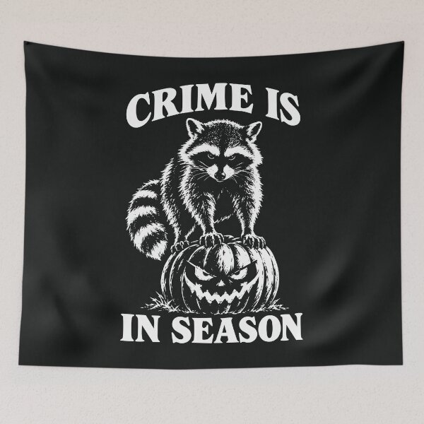 Item preview, Crime Is In Season Raccoon Halloween Villain designed and sold by CamaleonDesigns.
