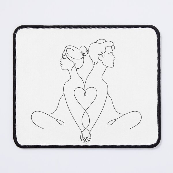 Item preview, "Connected Hearts Line Art: Minimalist Couple Portrait with Heart Shape & Continuous Line Vector Design" designed and sold by Nubian Style.