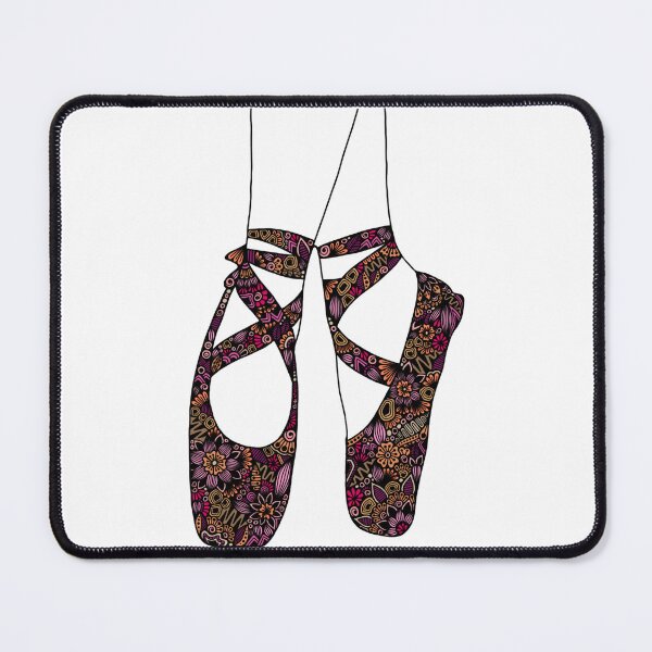 Item preview, Intricate Ballet Pointe Shoes Zentangle Floral Art designed and sold by FioreDiCiliegio.