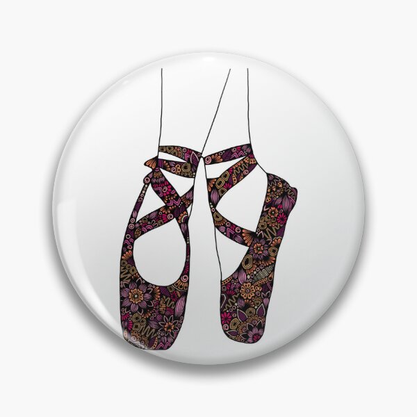 Item preview, Intricate Ballet Pointe Shoes Zentangle Floral Art designed and sold by FioreDiCiliegio.