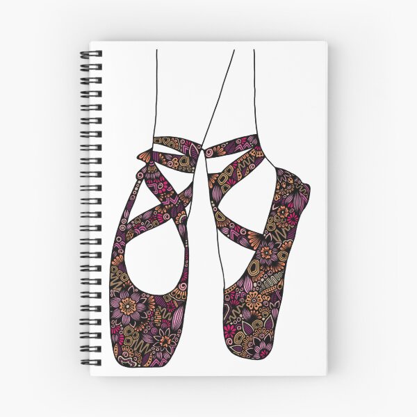 Item preview, Intricate Ballet Pointe Shoes Zentangle Floral Art designed and sold by FioreDiCiliegio.