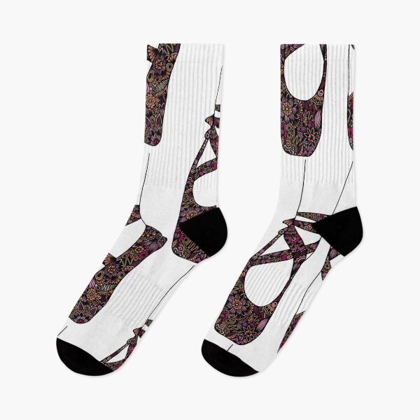Item preview, Intricate Ballet Pointe Shoes Zentangle Floral Art designed and sold by FioreDiCiliegio.