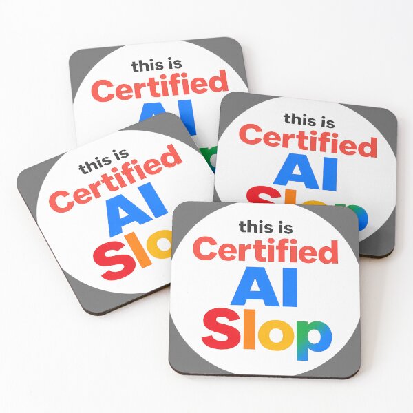 Item preview, This Is Certified AI Slop Funny Tech Meme Sticker designed and sold by Cath-Design.