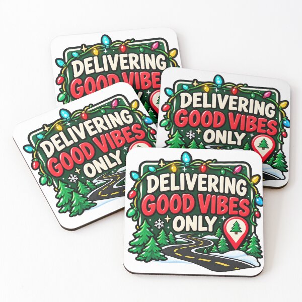 Item preview, Delivering Good Vibes Only Funny Christmas Design designed and sold by Kenzie & Co.