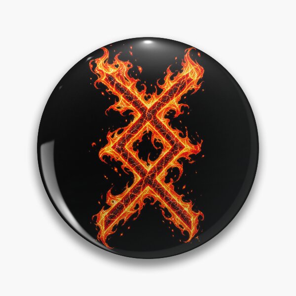 Item preview, Ingwaz Rune in flame designed and sold by Faust-ART.