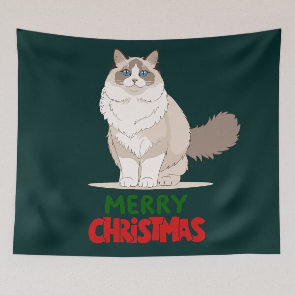 Item preview, Cute Ragdoll Cat Merry Christmas Holiday Art designed and sold by stormk10.