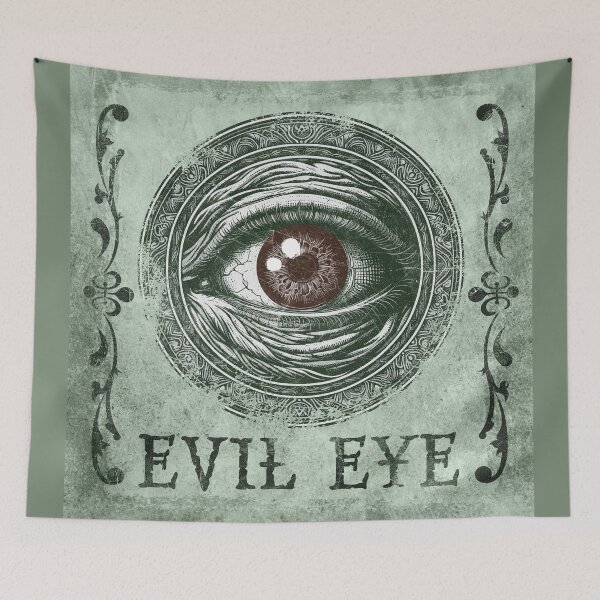 Item preview, Gothic Evil Eye Illustration Dark Rune Art Green designed and sold by Ghoul Enterprises.