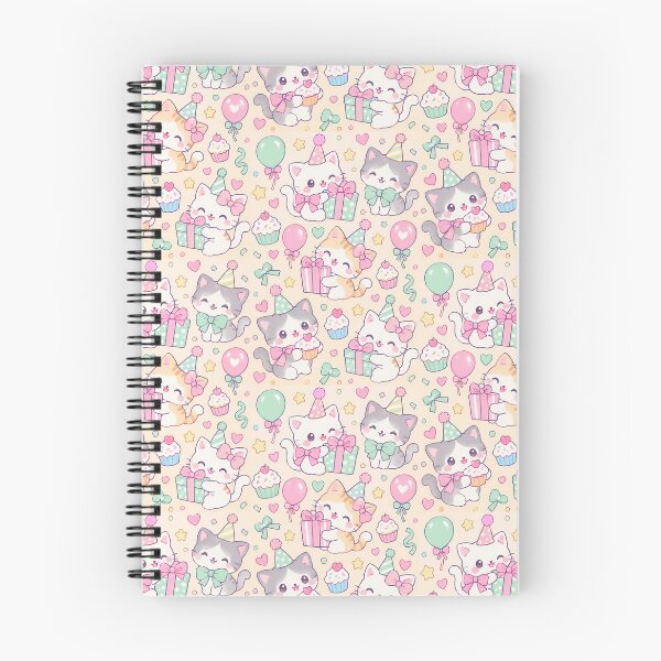 Item preview, Kawaii Birthday Kitty Bow Party Pastel Pattern designed and sold by Soft Berry Studio.