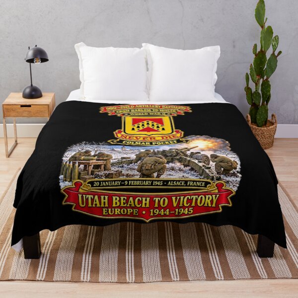 Item preview, 999th Field Artillery Battalion - DUI - Never Die - From Harlem to Hitler - Utah Beach to Victory - Colmar Battle Scene - WWII - 3D - Transparent designed and sold by Military Insignia Products.