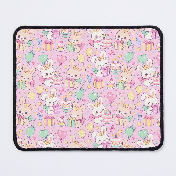 Item preview, Kawaii Birthday Bunny Cake Party Pastel Pattern designed and sold by Soft Berry Studio.
