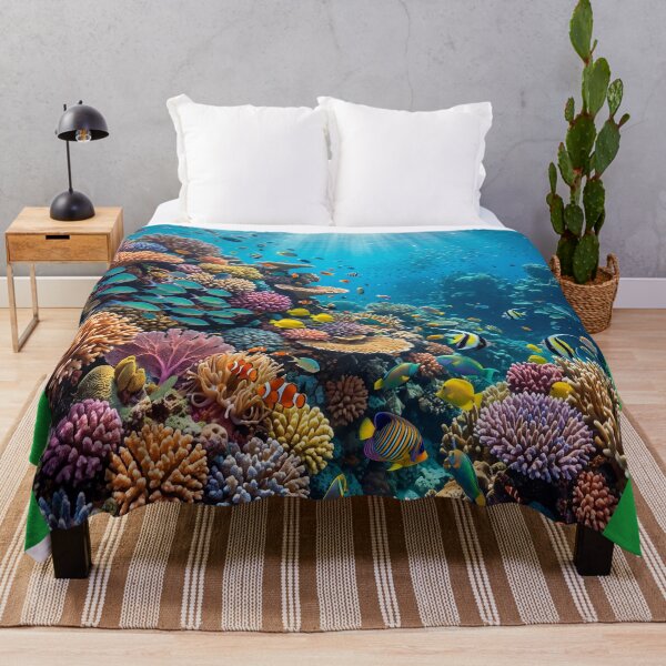 Item preview, Coral reef with many colorful fish designed and sold by Mente Creativa.